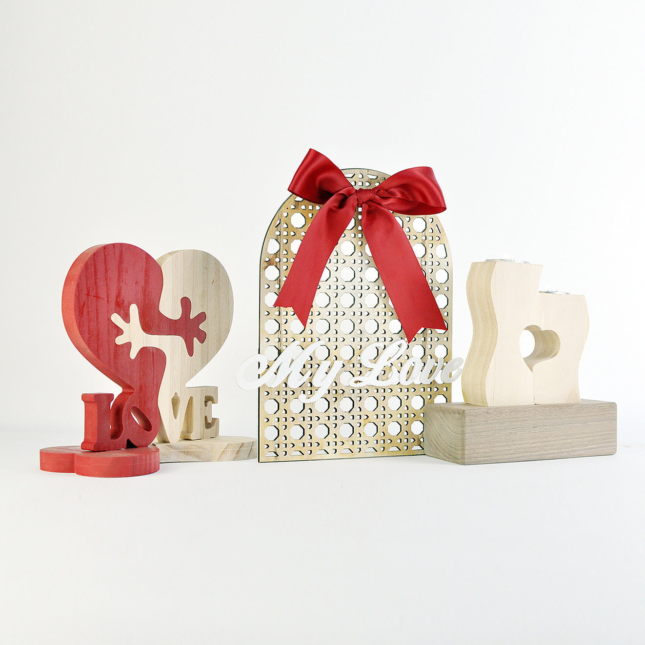 valentine Heart-shaped Wooden Decoration piece