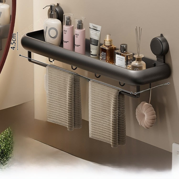 Wall Mounted Bathroom Storage Shelf with Hooks