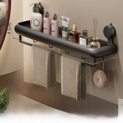 Wall Mounted Bathroom Storage Shelf with Hooks