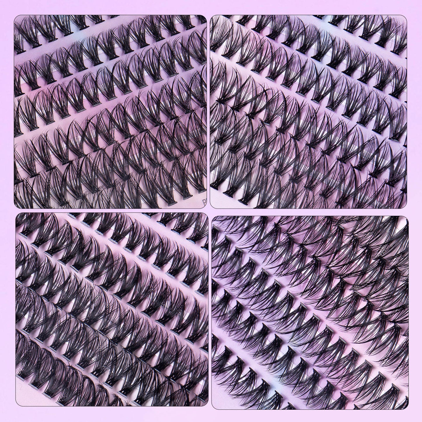 12 row of eyelashes 30D and 40D Clusters Of 240 Segmented lashes
