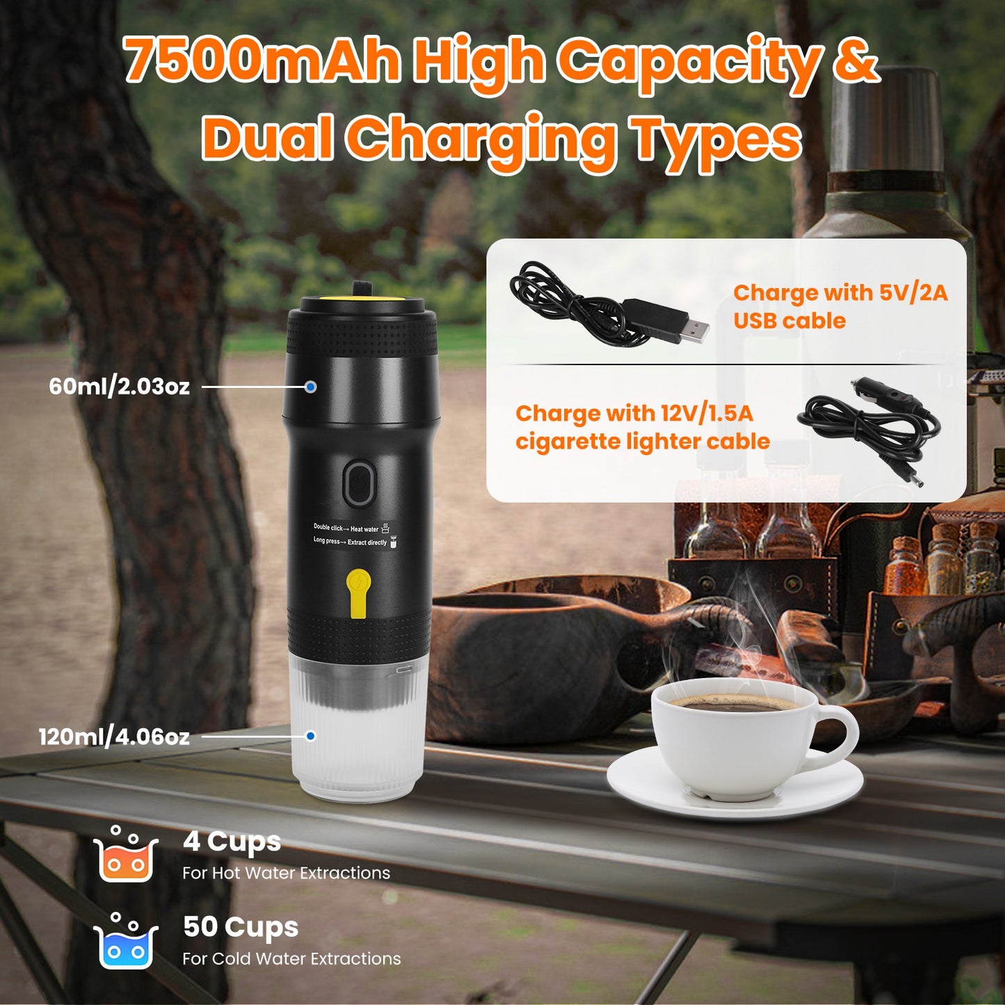 Portable Electric Espresso Machine Cordless Coffee Maker