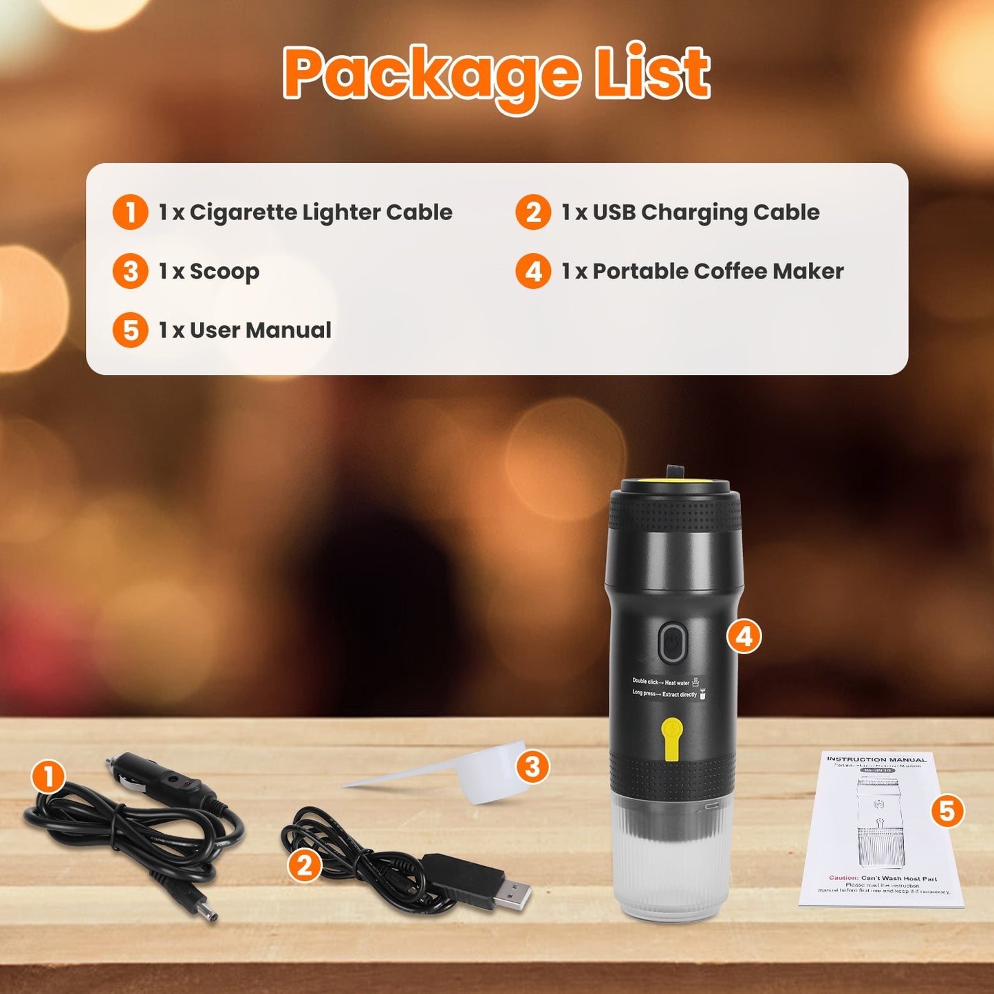 Portable Electric Espresso Machine Cordless Coffee Maker