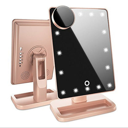 Touch Screen Makeup Mirror With LED Light & Music Speaker