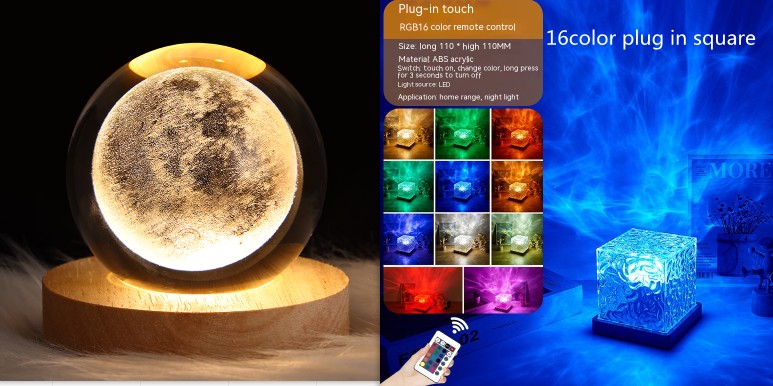 Water Ripple Ambient led crystal Light projection