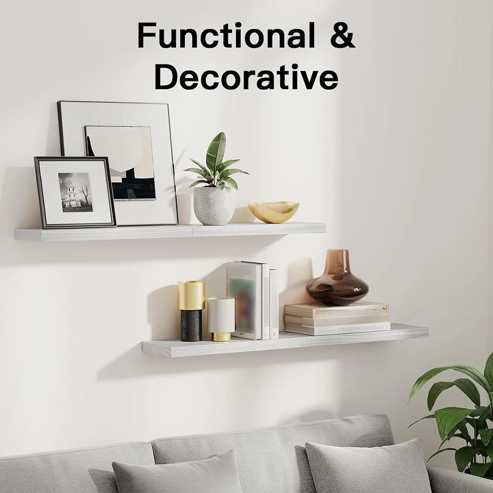 Country Style 4-Piece Floating Shelf Set Wall-Mounted Wooden Display