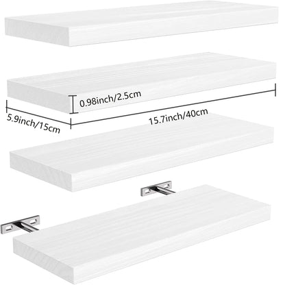 Country Style 4-Piece Floating Shelf Set Wall-Mounted Wooden Display