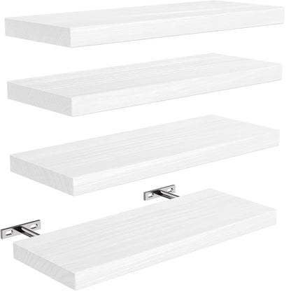Country Style 4-Piece Floating Shelf Set Wall-Mounted Wooden Display