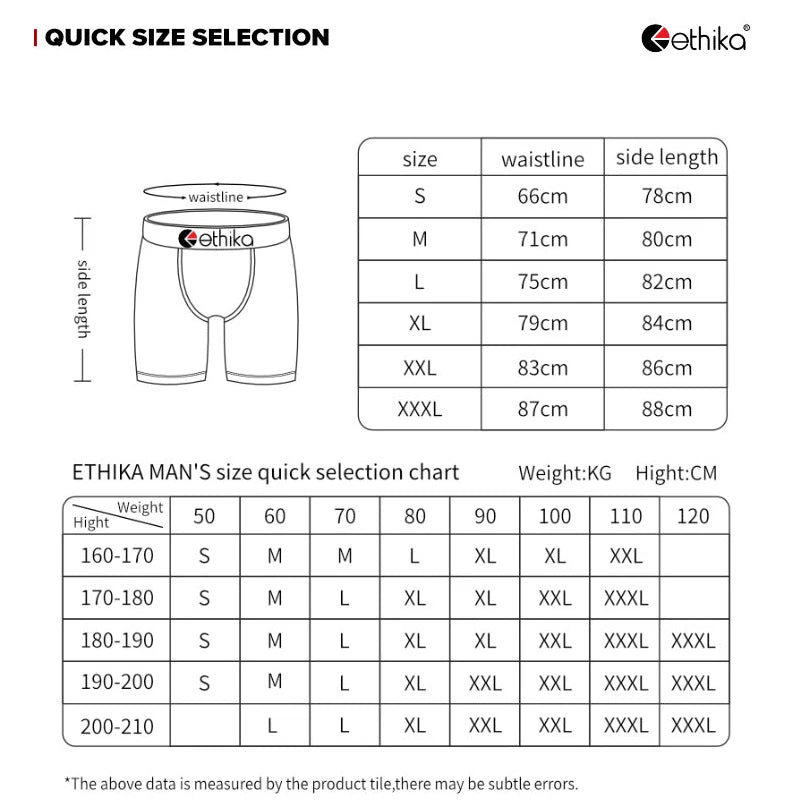ETHIKA 2pcs Men's Boxers Briefs Trunks