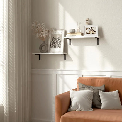 Wooden Wall Floating Shelves, 2 Sets Shelves for Wall Décor