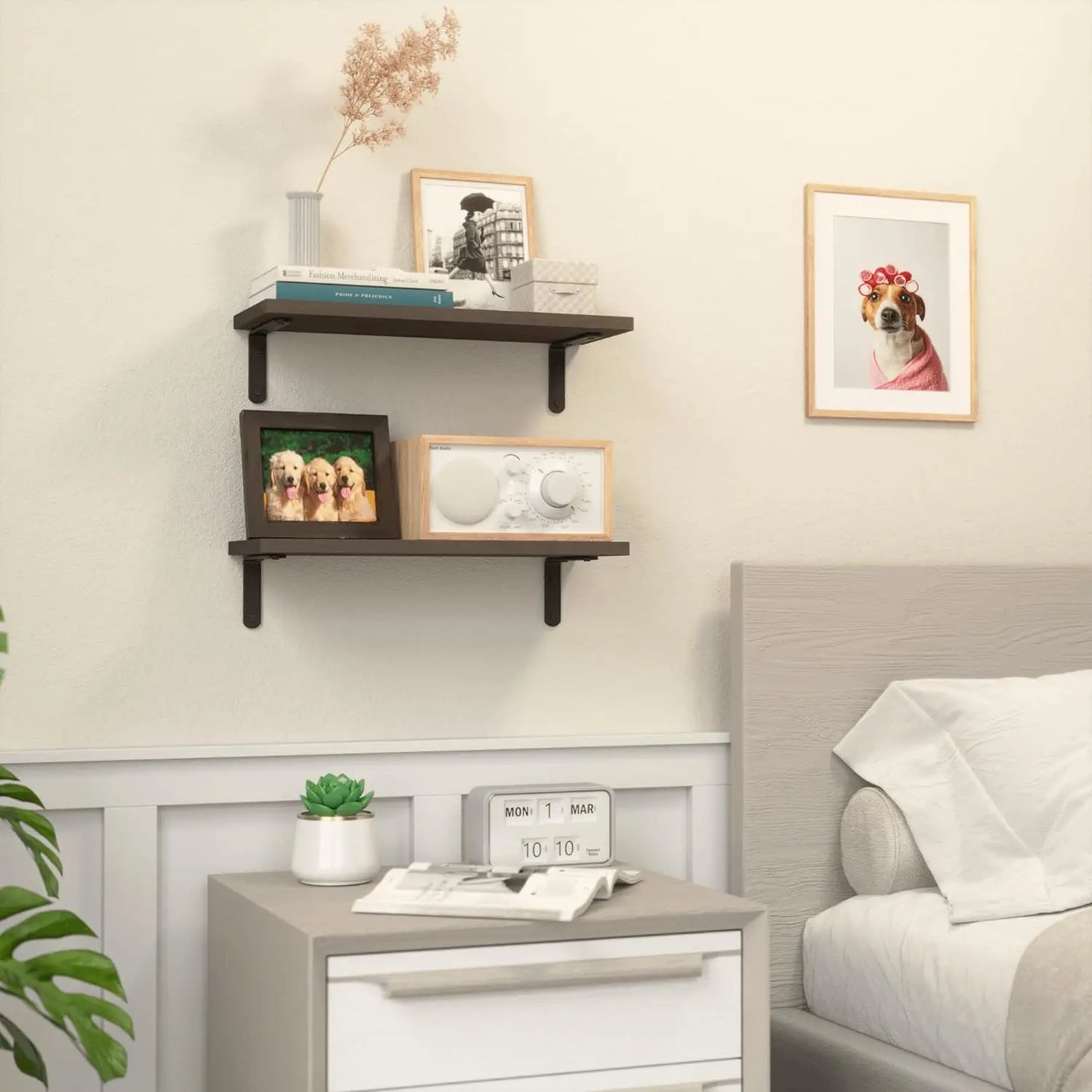 Wooden Wall Floating Shelves, 2 Sets Shelves for Wall Décor