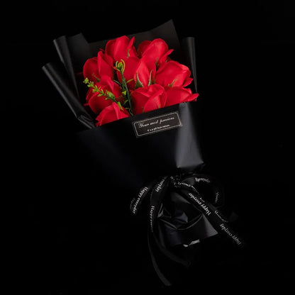 Artificial 9Heads Soap Rose Bouquet Flowers