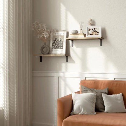 Wooden Wall Floating Shelves, 2 Sets Shelves for Wall Décor
