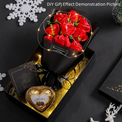 Artificial 9Heads Soap Rose Bouquet Flowers