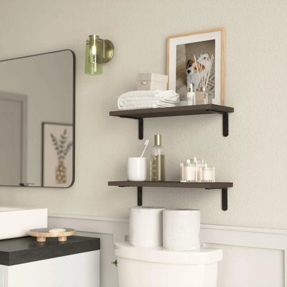 Wooden Wall Floating Shelves, 2 Sets Shelves for Wall Décor
