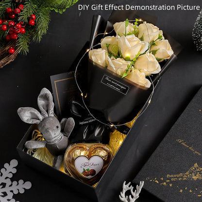 Artificial 9Heads Soap Rose Bouquet Flowers