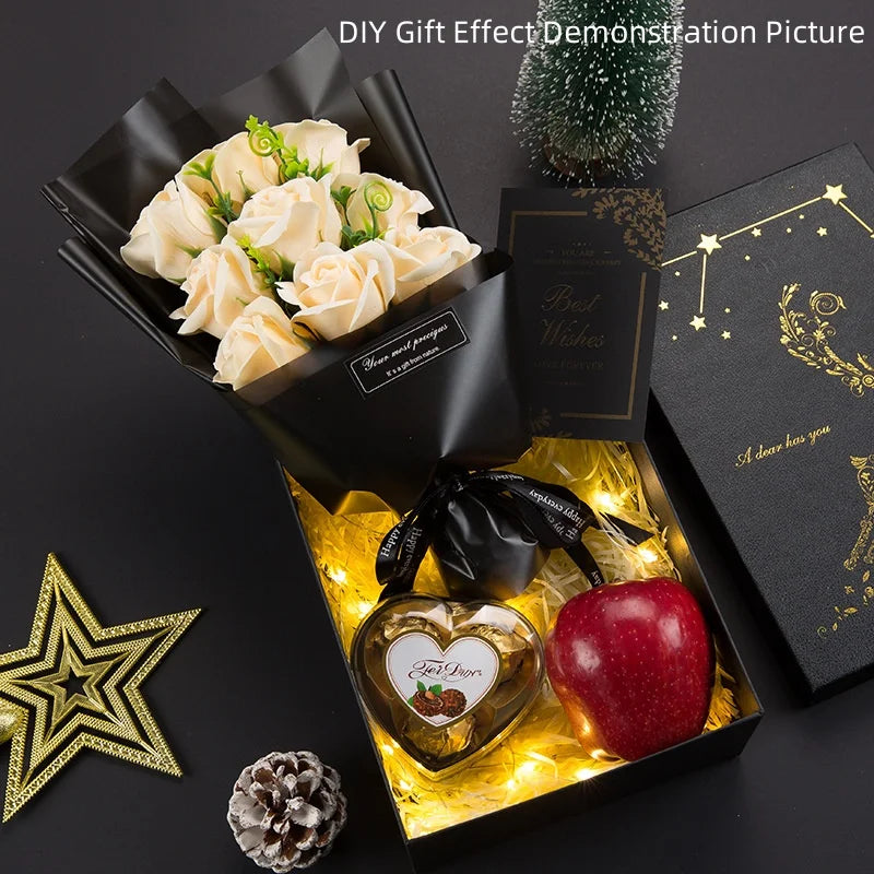 Artificial 9Heads Soap Rose Bouquet Flowers