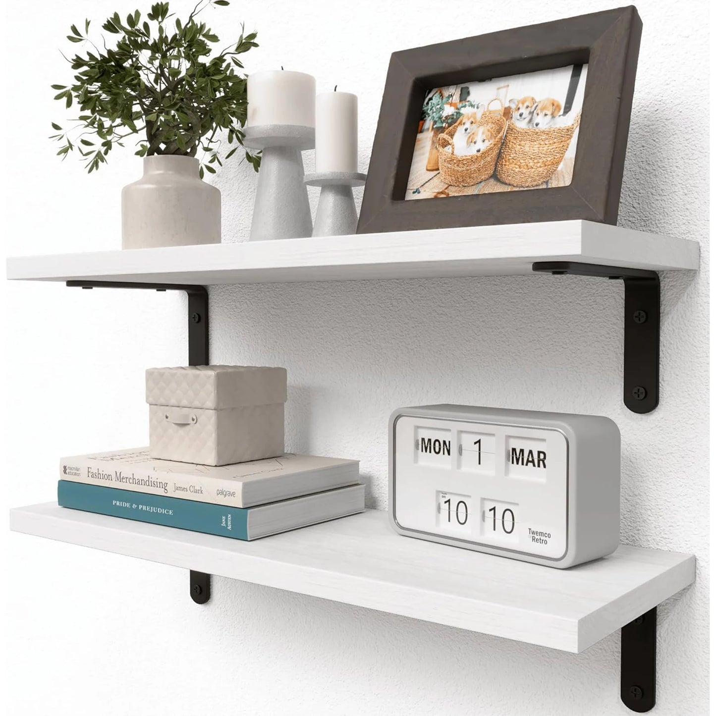Wooden Wall Floating Shelves, 2 Sets Shelves for Wall Décor