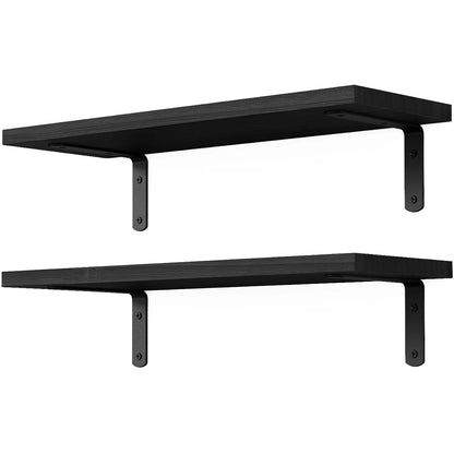 Wooden Wall Floating Shelves, 2 Sets Shelves for Wall Décor