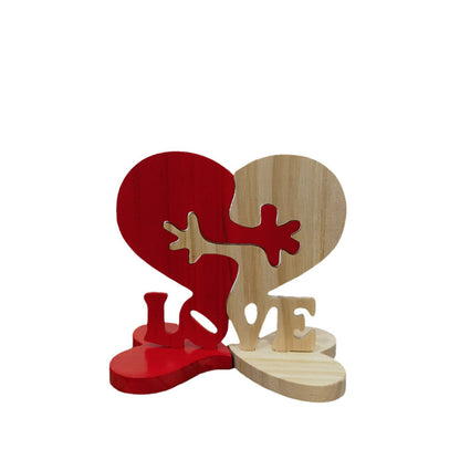valentine Heart-shaped Wooden Decoration piece