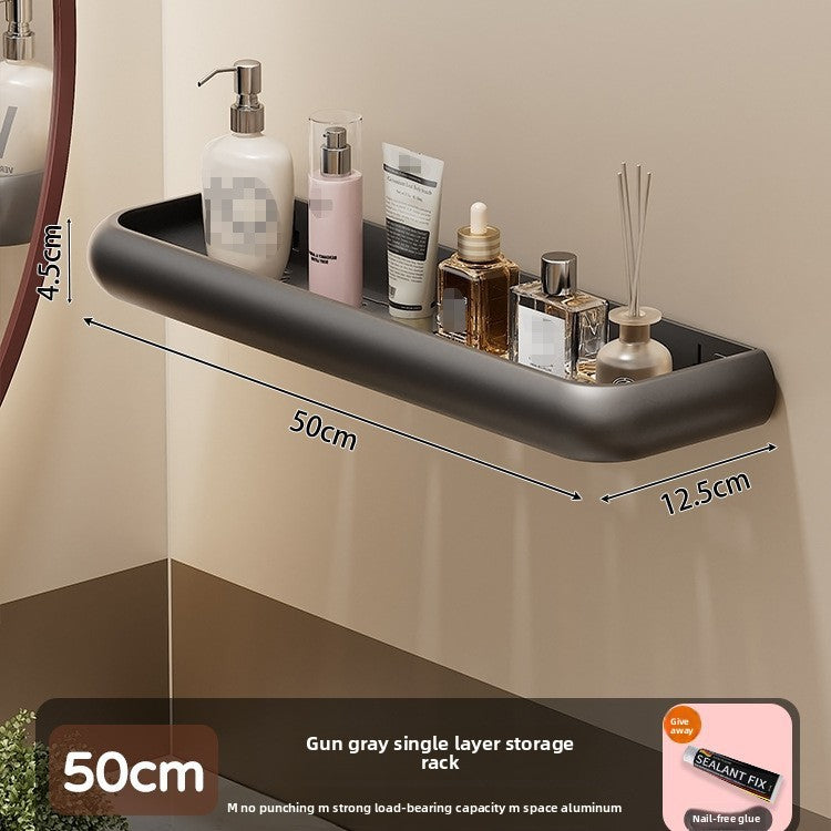 Wall Mounted Bathroom Storage Shelf with Hooks
