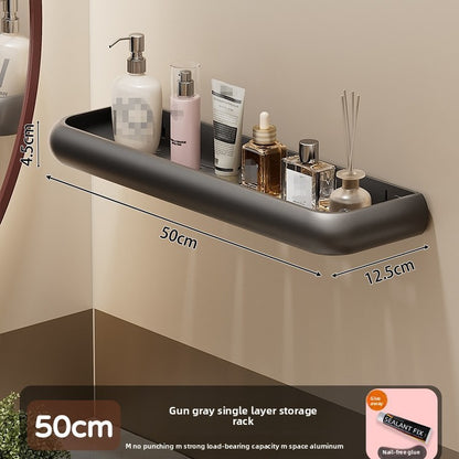 Wall Mounted Bathroom Storage Shelf with Hooks