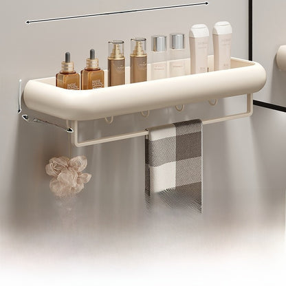 Wall Mounted Bathroom Storage Shelf with Hooks