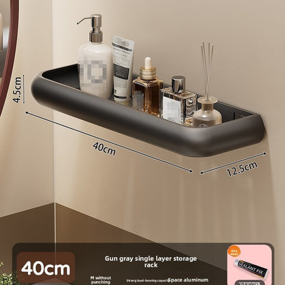 Wall Mounted Bathroom Storage Shelf with Hooks