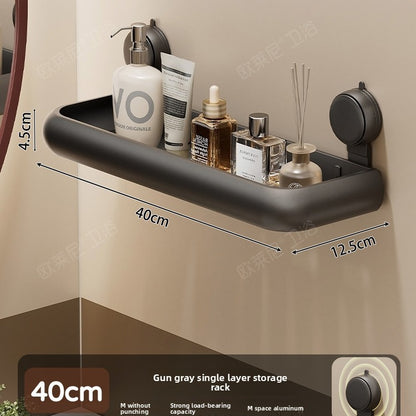 Wall Mounted Bathroom Storage Shelf with Hooks