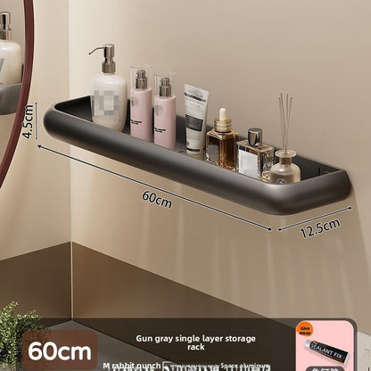 Wall Mounted Bathroom Storage Shelf with Hooks